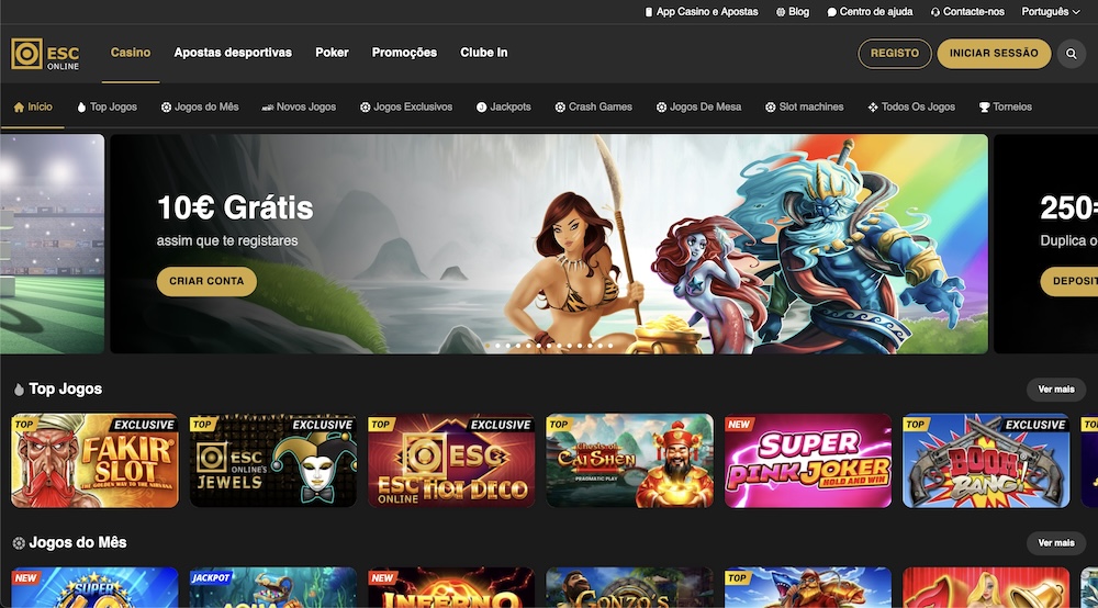 página principal do esc casino